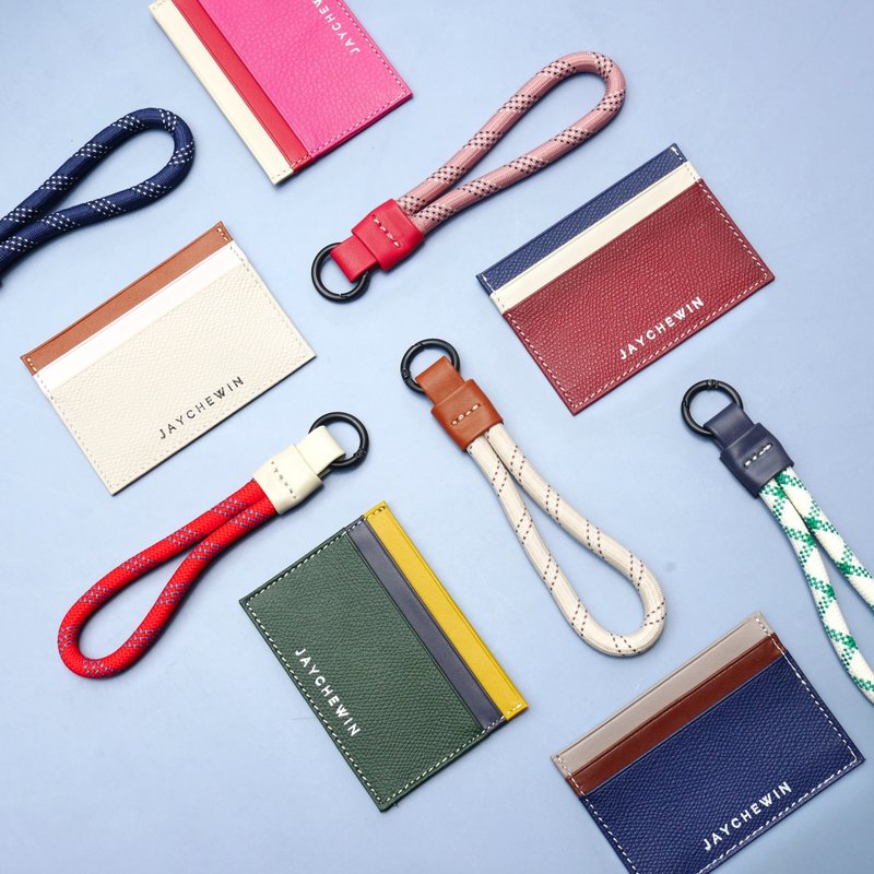 Ltd Edition- 带钥匙扣的卡片夹套装 card holder + keychain set - 名片夹/名片盒 - 真皮 蓝色