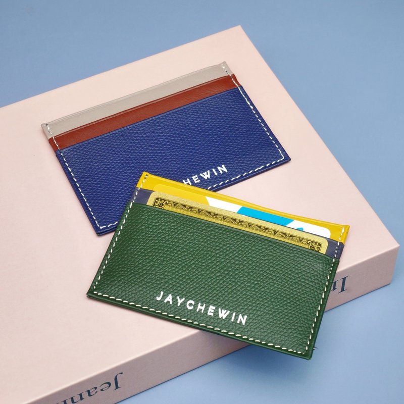 Ltd Edition- 带钥匙扣的卡片夹套装 card holder + keychain set - 名片夹/名片盒 - 真皮 蓝色