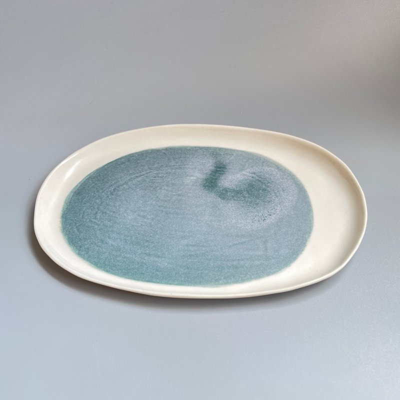 @studio_florero 湖泊 浅盘 点心盘 饰品盘 - 盘子/餐盘/盘架 - 陶 蓝色