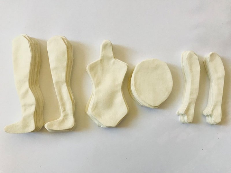 10 doll blank body 10.43 inches. 26.5 cm, rag doll, rag doll body - 编织/刺绣/羊毛毡/裁缝 - 棉．麻 