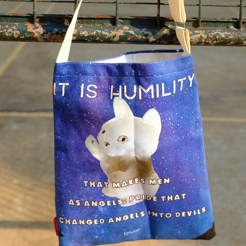 【谦虚な猫】Humble Cat Tote Bag 订制托特包侧背包 by ETPLANT - 侧背包/斜挎包 - 棉．麻 蓝色