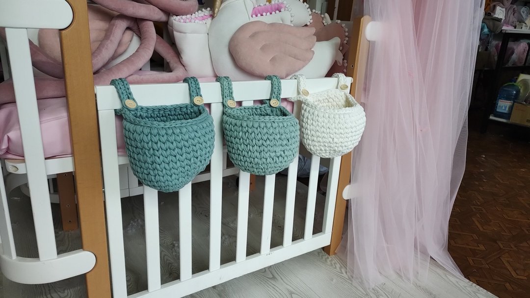 Handmade hanging basket.Hanging basket for a baby cot. But i - 妈妈包 - 棉 多色