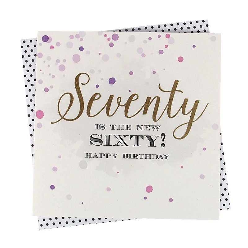 70岁就是新的60岁【Clare Maddicott INK卡片-生日祝福】 - 卡片/明信片 - 纸 多色