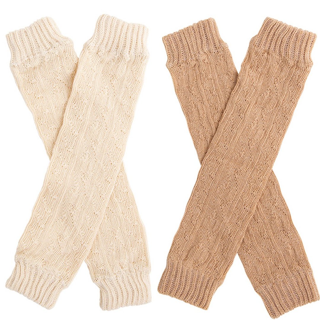 Y-1267 100% Organic Cotton Leg Warmer Rope Knitting Type Natural Brown Adaptation Age 0-4 years old Popkins Baby Made in Japan - 婴儿饰品 - 棉 咖啡色