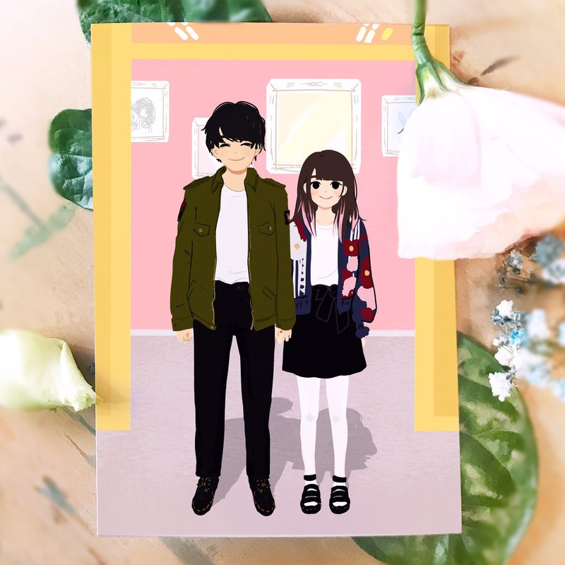 定制化礼物 贝壳里插画  | 全身人像似颜绘-专于于你的独特时光 - 订制画像 - 纸 多色
