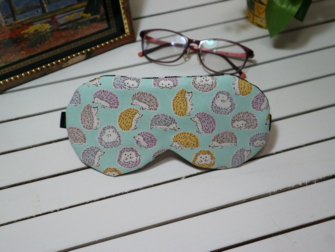 湖水绿刺猬  可调式睡眠眼罩 sleep mask - 眼罩 - 棉 绿色