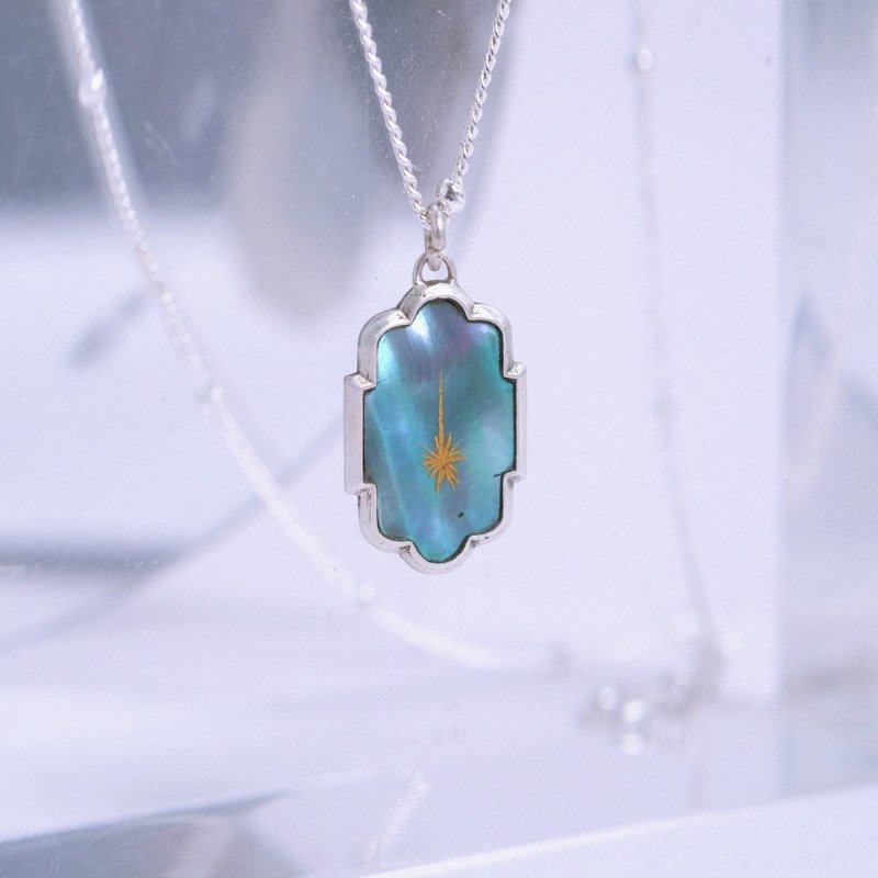 贝壳 莳绘 星空 项链 #15 - 项链 - 银 白色