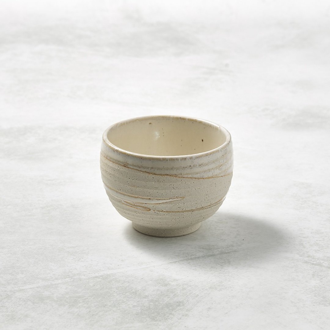 日本美浓烧 - 手感和风茶杯 - 白刷毛 - 茶具/茶杯 - 陶 白色