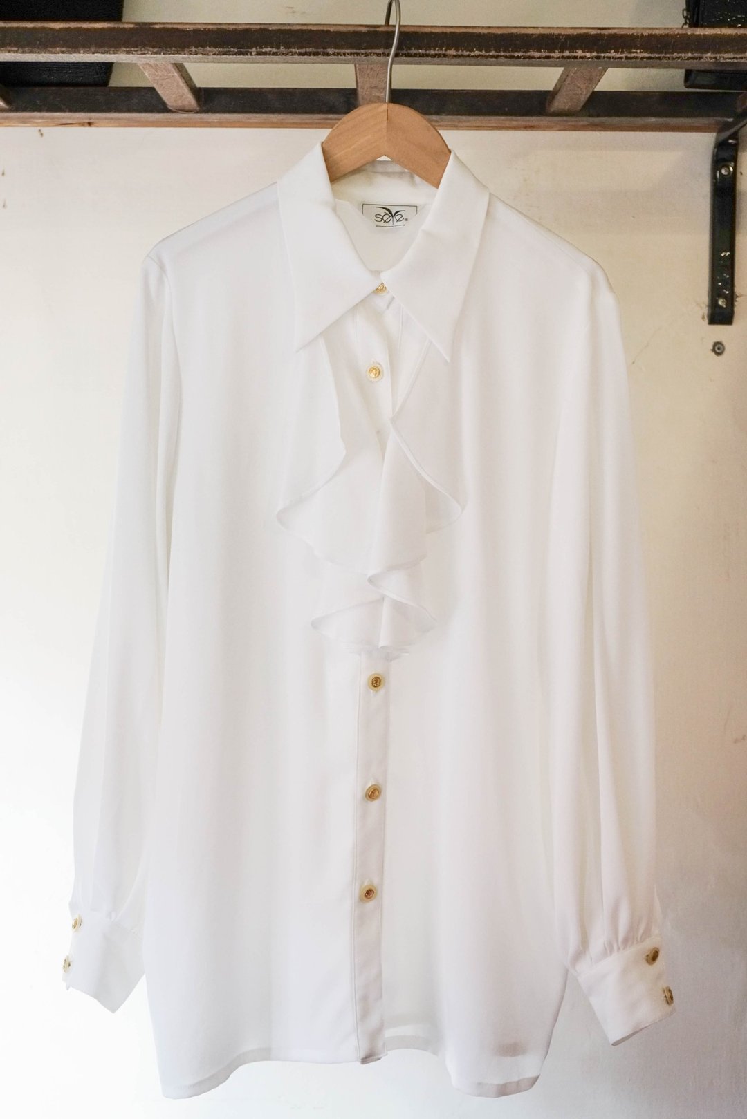 纯情百货行 Vintage 古着 古着衬衫 秋之交响白衬衫 - 女装衬衫 - 其他材质 白色