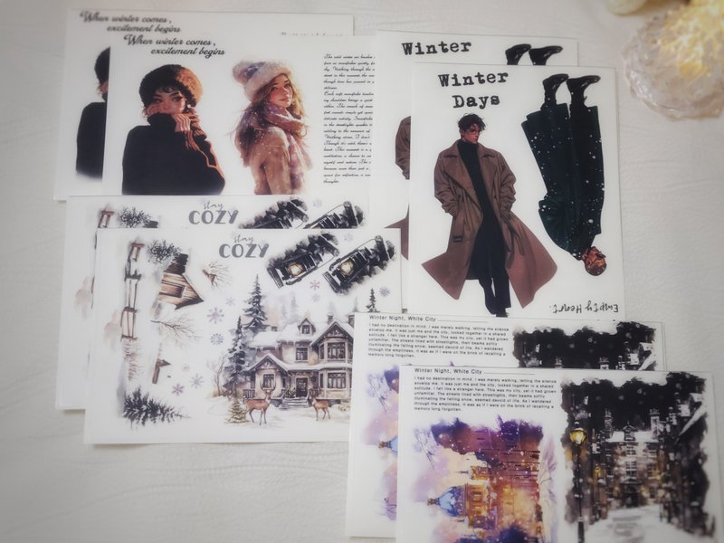 隆冬的回忆 - 男孩女孩贴纸 4MIX 白色 PET（菲利普商店） - 贴纸 - 纸 多色