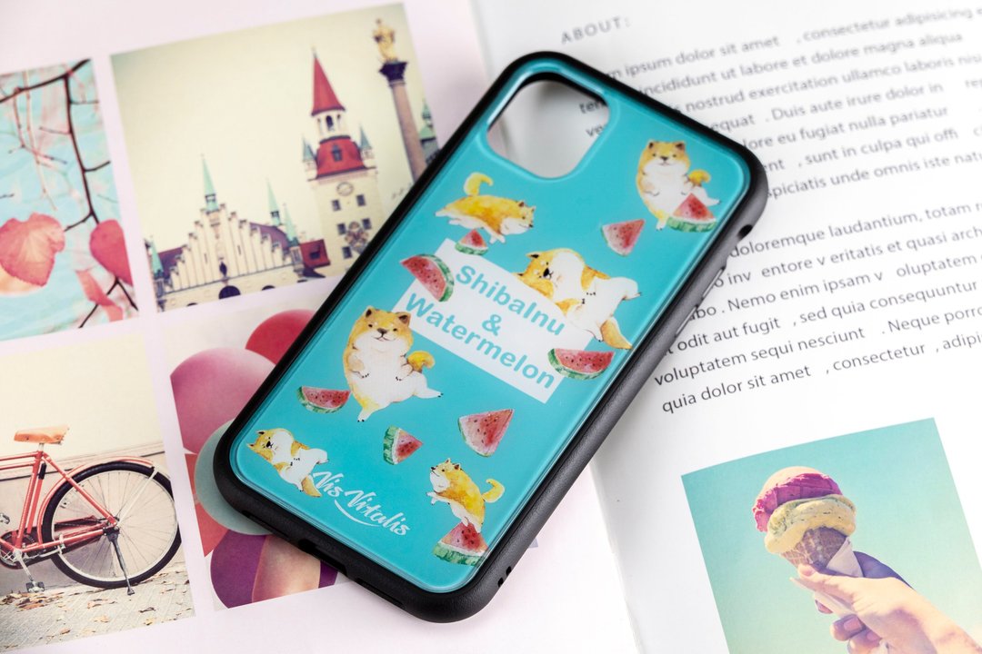 西瓜柴犬手机壳/犀牛盾订制/iPhone - 手机壳/手机套 - 塑料 蓝色