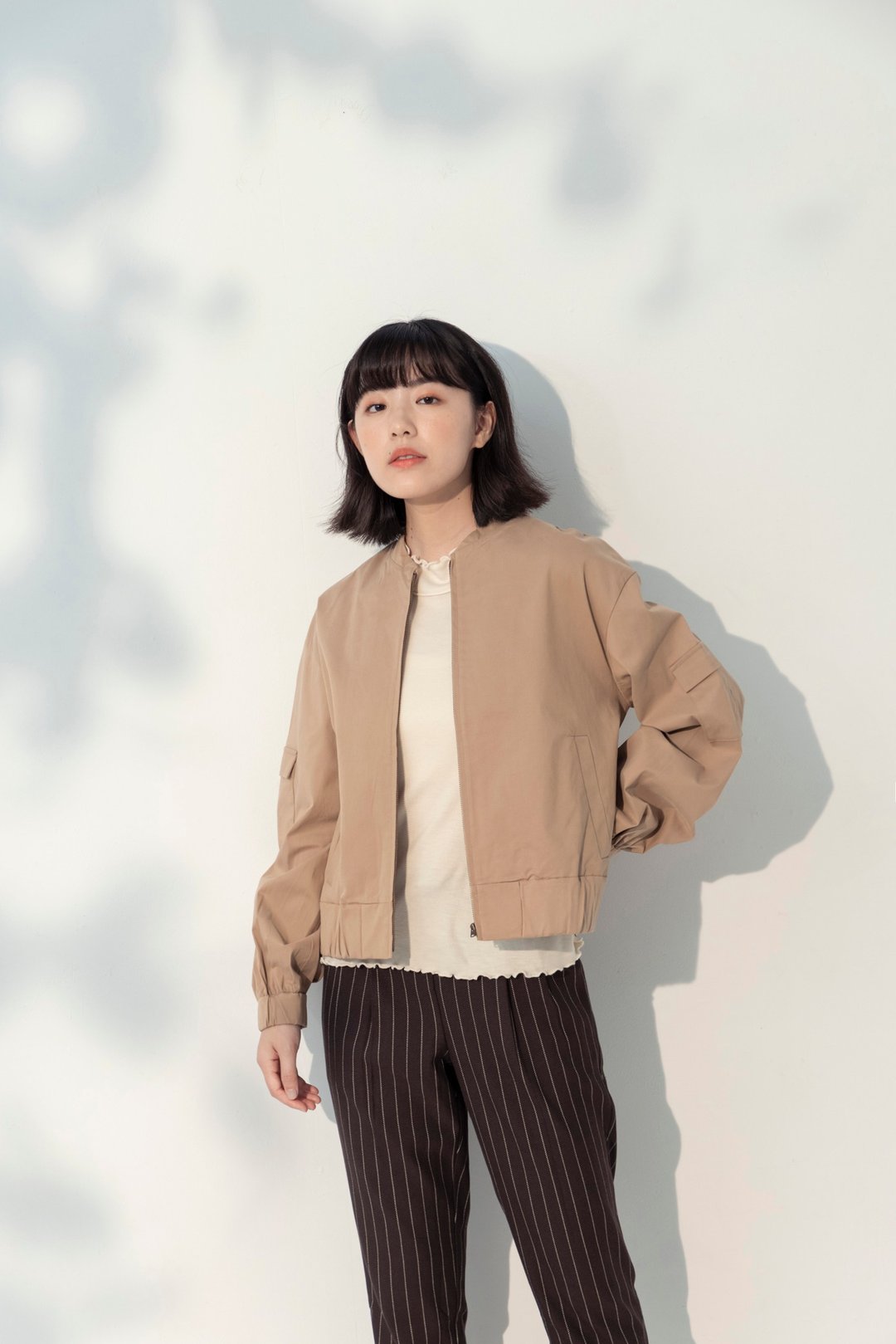 造梦博士飞行夹克-旅行家 - 女装休闲/机能外套 - 棉 卡其色