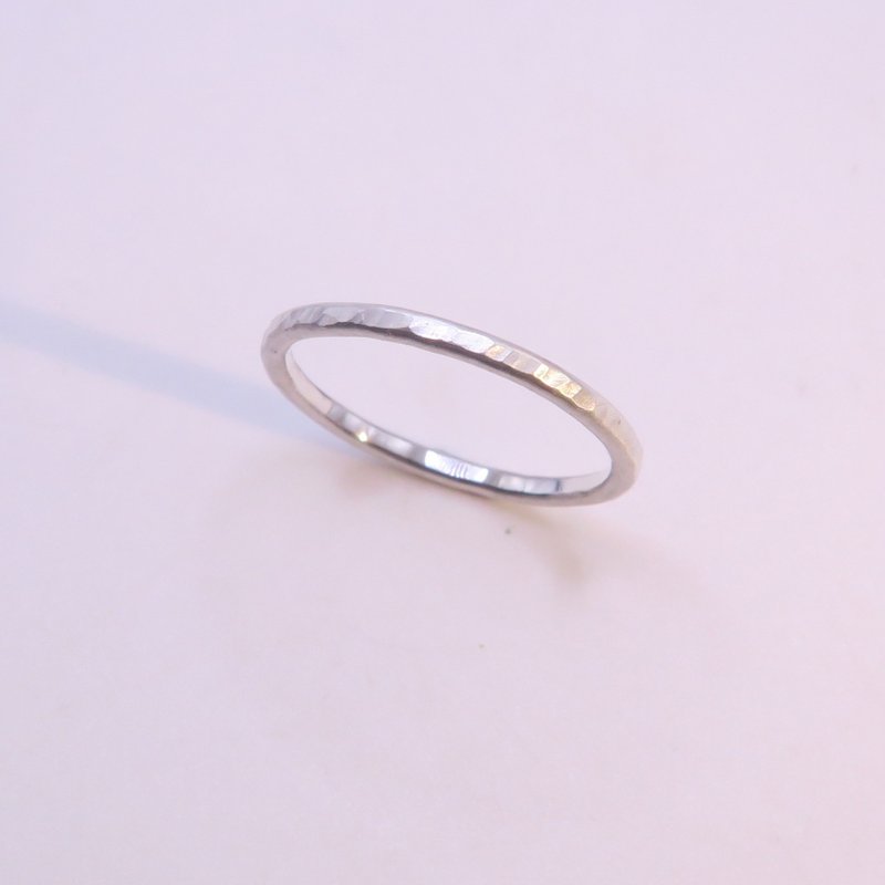 斜纹 纯银锻敲戒指 - 纤细款(宽约1.5mm 厚约1mm) - 对戒 - 其他金属 