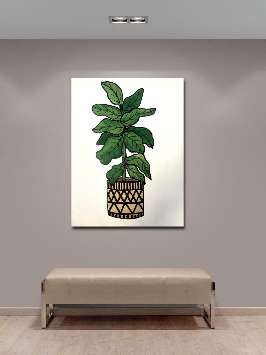 Indoor Plants Painting, Plant Wall Art,  Wall Decor, Botanical Painting - 海报/装饰画/版画 - 压克力 多色