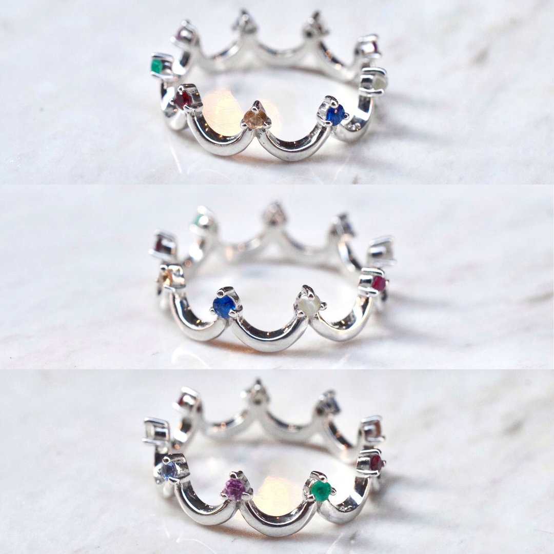 nine jewels ring #minimsignature #minim9luckygems R556 - 戒指 - 纯银 