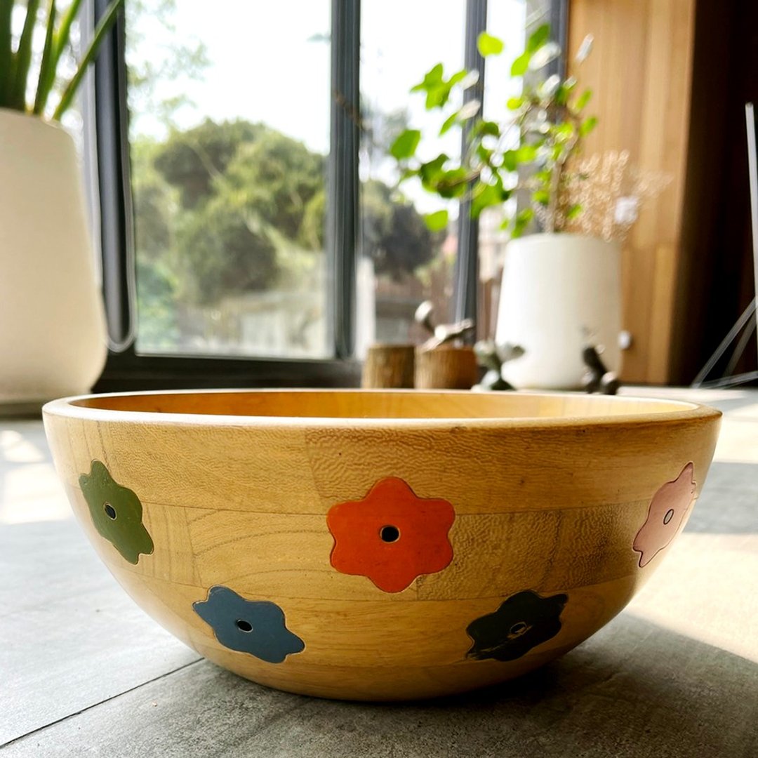 【绝版品5折出清】花朵沙拉碗 - 碗 - 木头 