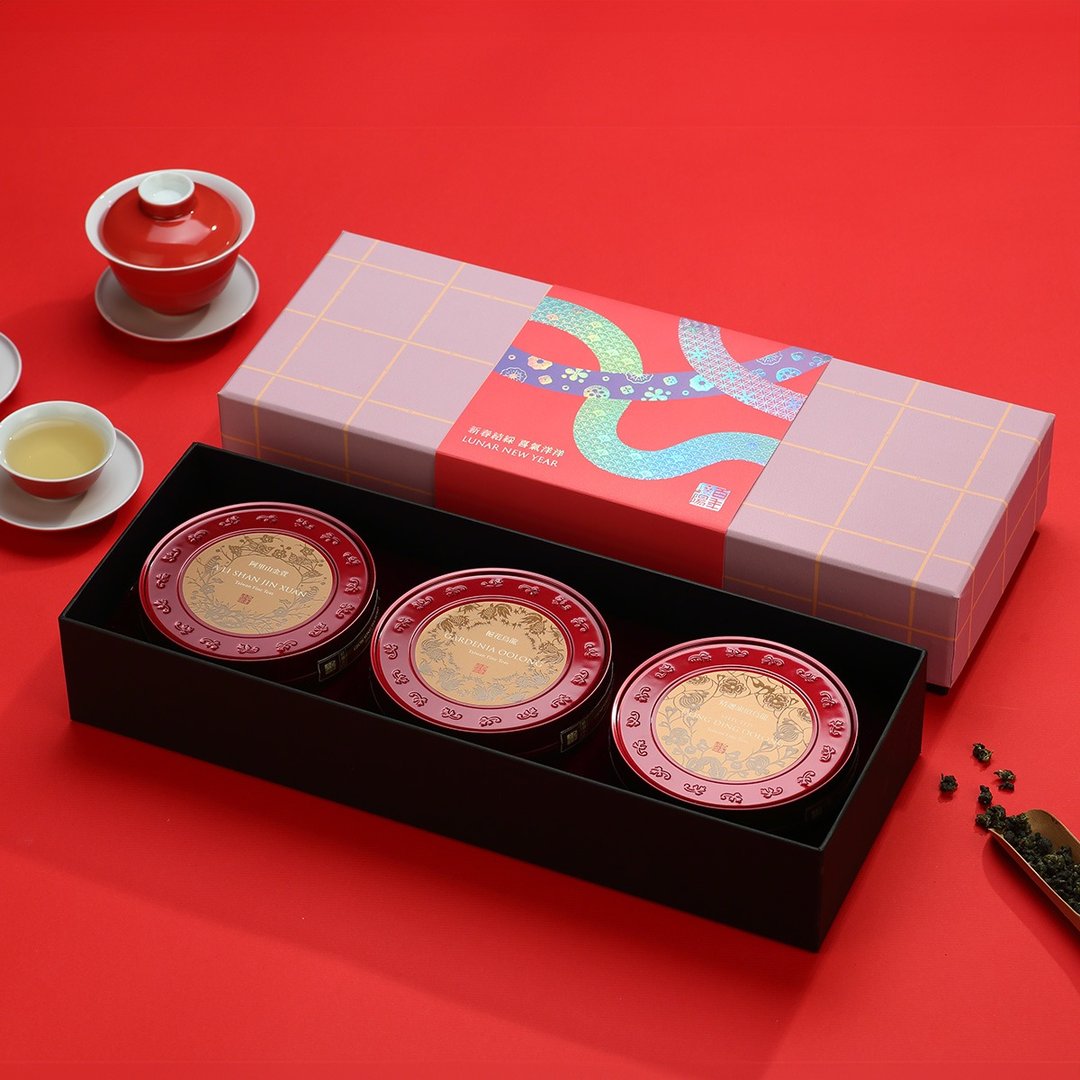 【新年礼盒推荐】峣阳茶行 | 新春结彩 山采礼盒 附提袋 - 茶 - 新鲜食材 红色