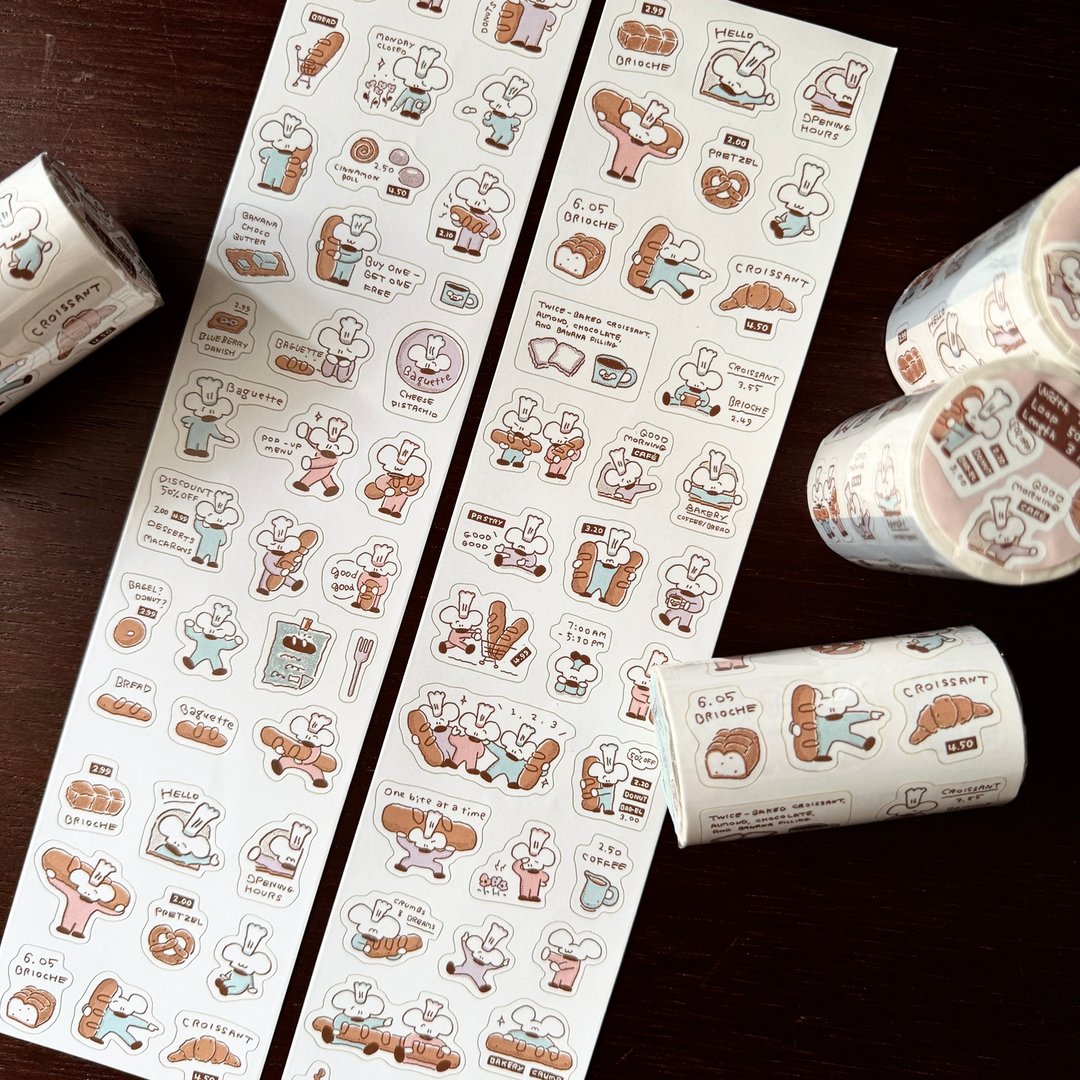 白日梦面包店//Sticker roll - 贴纸 - 纸 