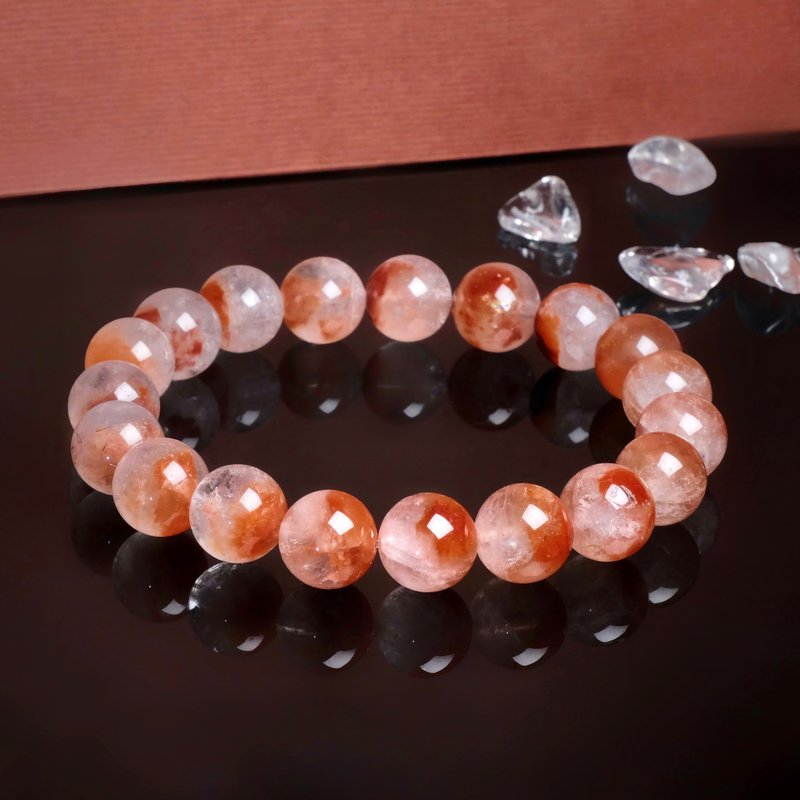 #191一图一物/10.5mm红兔毛水晶手链 静心宁神 调和气血 能量石 - 手链/手环 - 水晶 红色