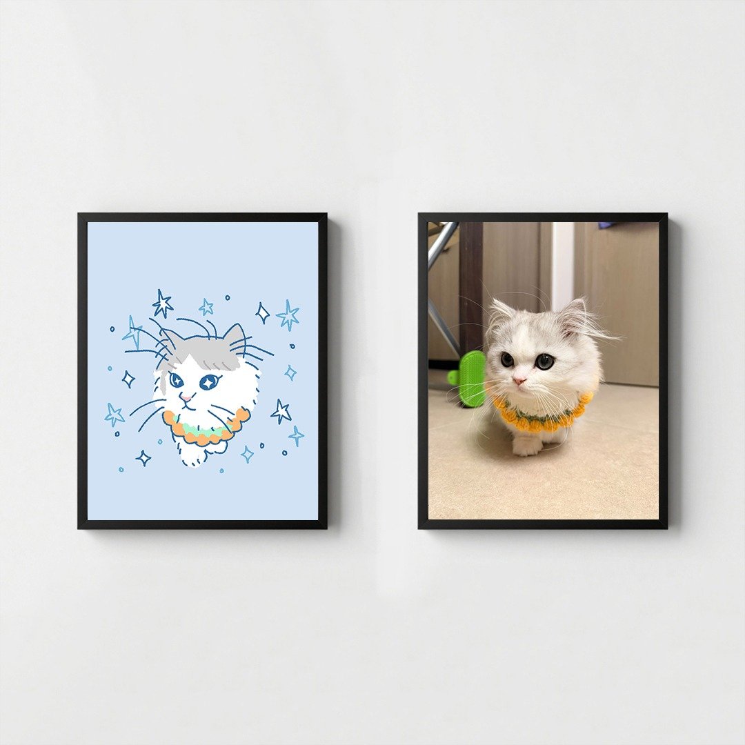 似颜绘 Icon , 简约线条，狗猫绘画，鸟昆虫 OK, 定制宠物 动物 - 电子手绘真人画像/绘画/插画 - 其他材质 