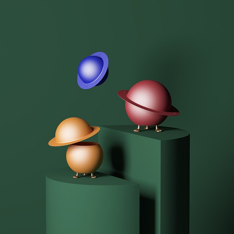 可愛貓腳 星球造型 钥匙收纳盒 雜物收納盒 - 收纳用品 - 其他金属 多色