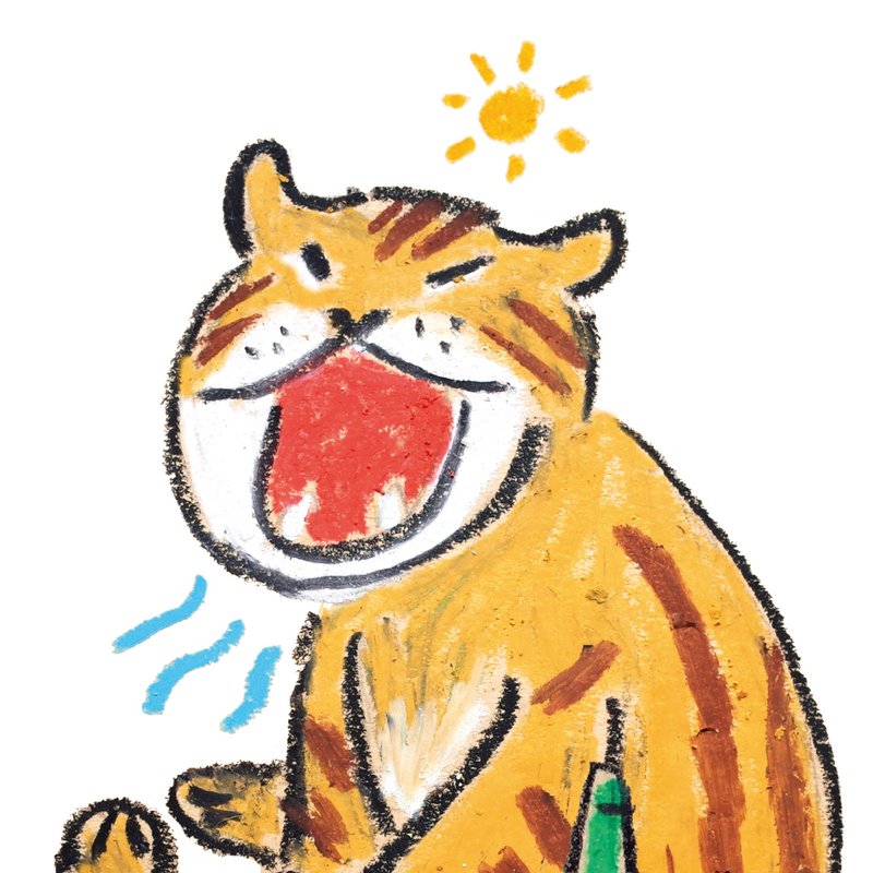 醉猫透明贴_虎气旺盛 - 贴纸 - 塑料 黑色