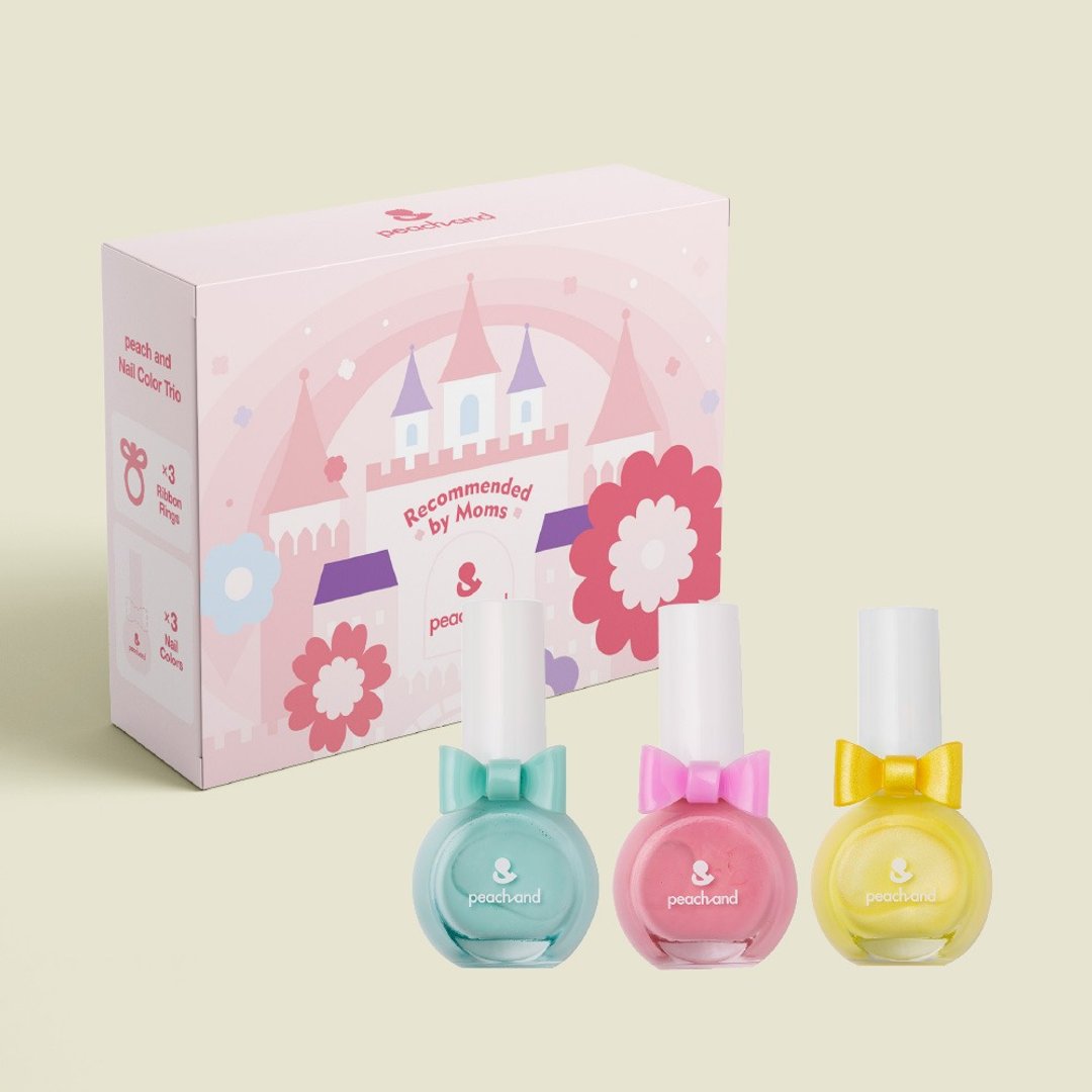 韩国【peachand】儿童水溶性指甲油(附戒指)3入组-水果软糖 - 其他 - 其他材质 多色