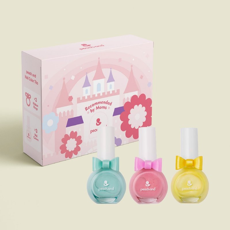 韩国【peachand】儿童水溶性指甲油(附戒指)3入组-水果软糖 - 其他 - 其他材质 多色