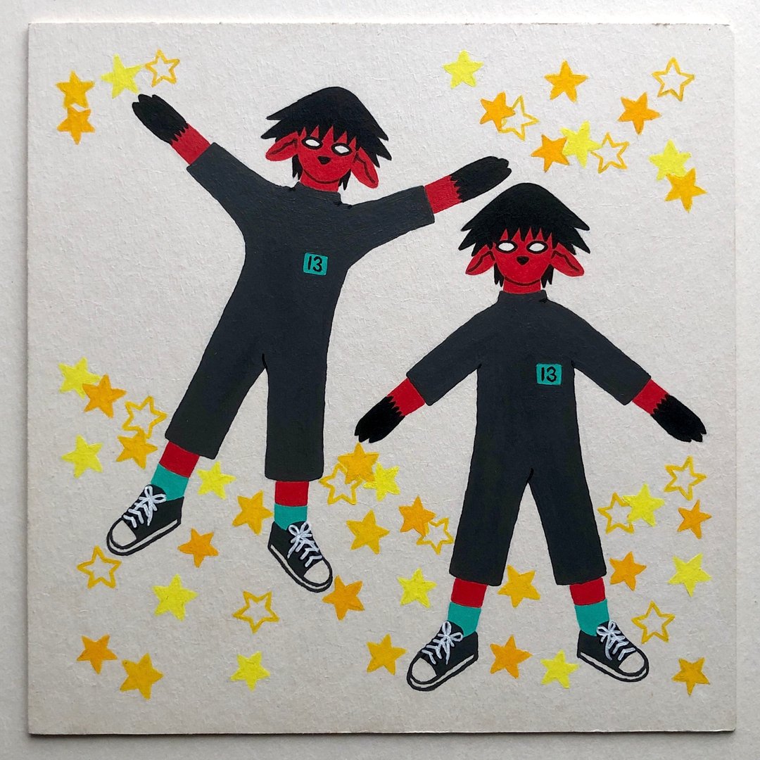 Stars Original Painting - 墙贴/壁贴 - 纸 红色