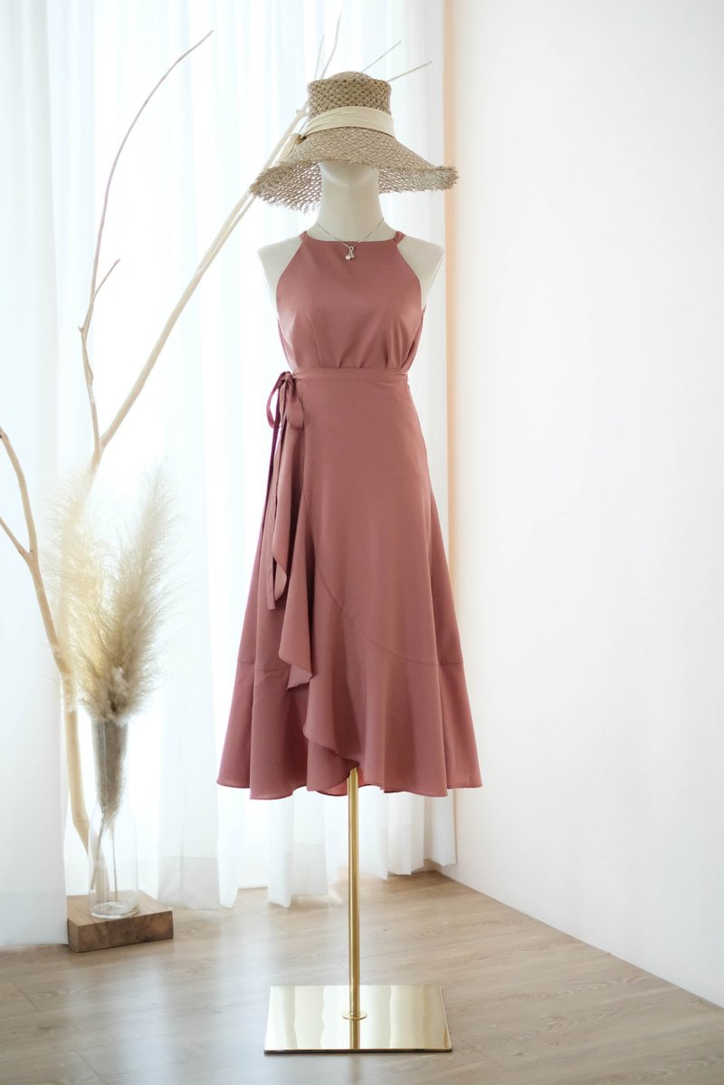 衬衫裙两件套, 粉红, 棕色 - 洋装/连衣裙 - 聚酯纤维 粉红色