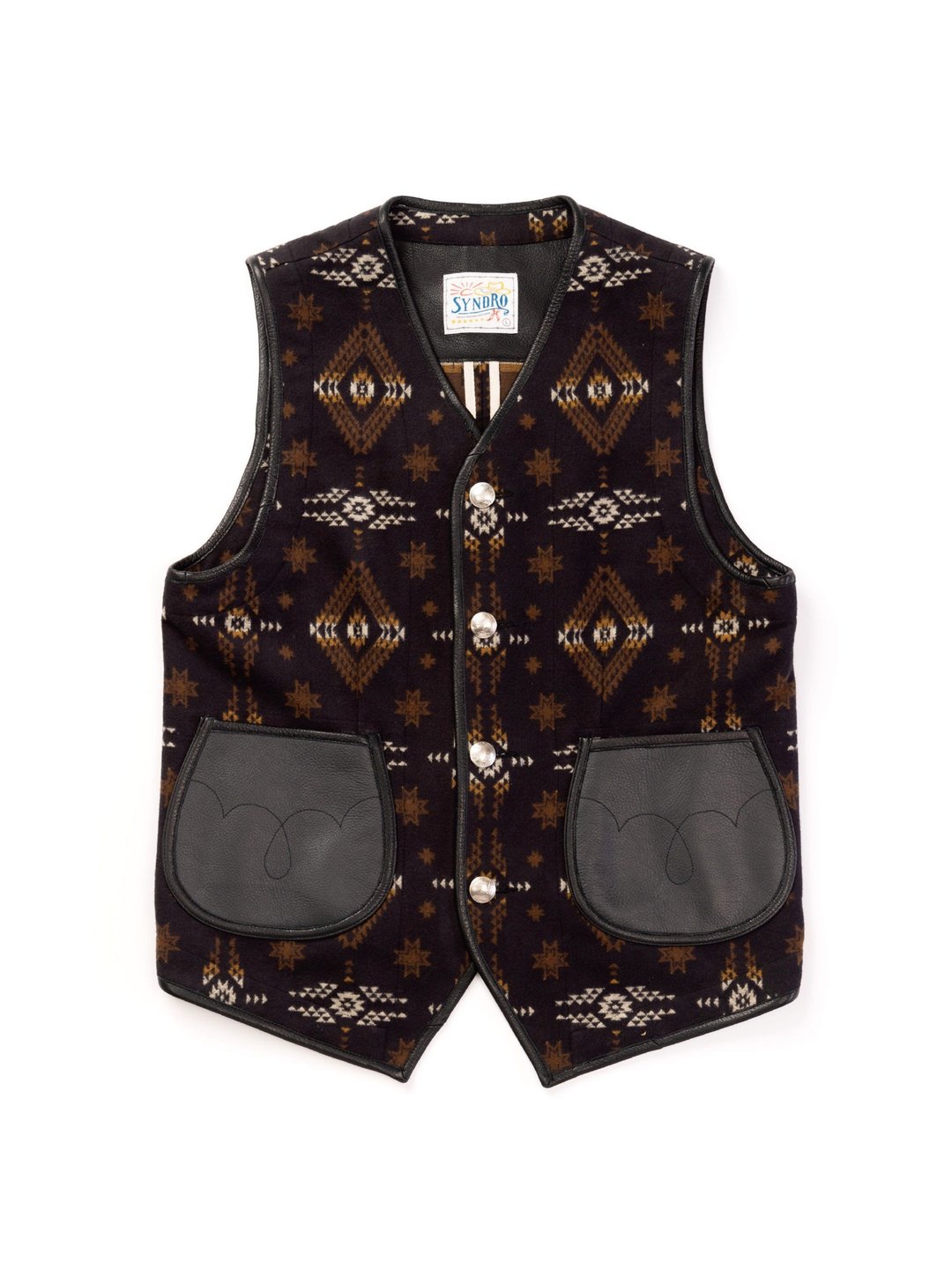 BREATH HOLDER WORK VEST - NATIVE BLANKET - 男装背心 - 棉．麻 黑色