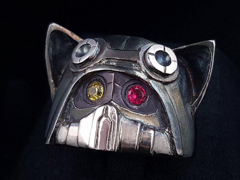 【提摩爷爷工坊】 拳社亲儿子【战争机器】提摩925纯银 戒指 - 戒指 - 银 黑色