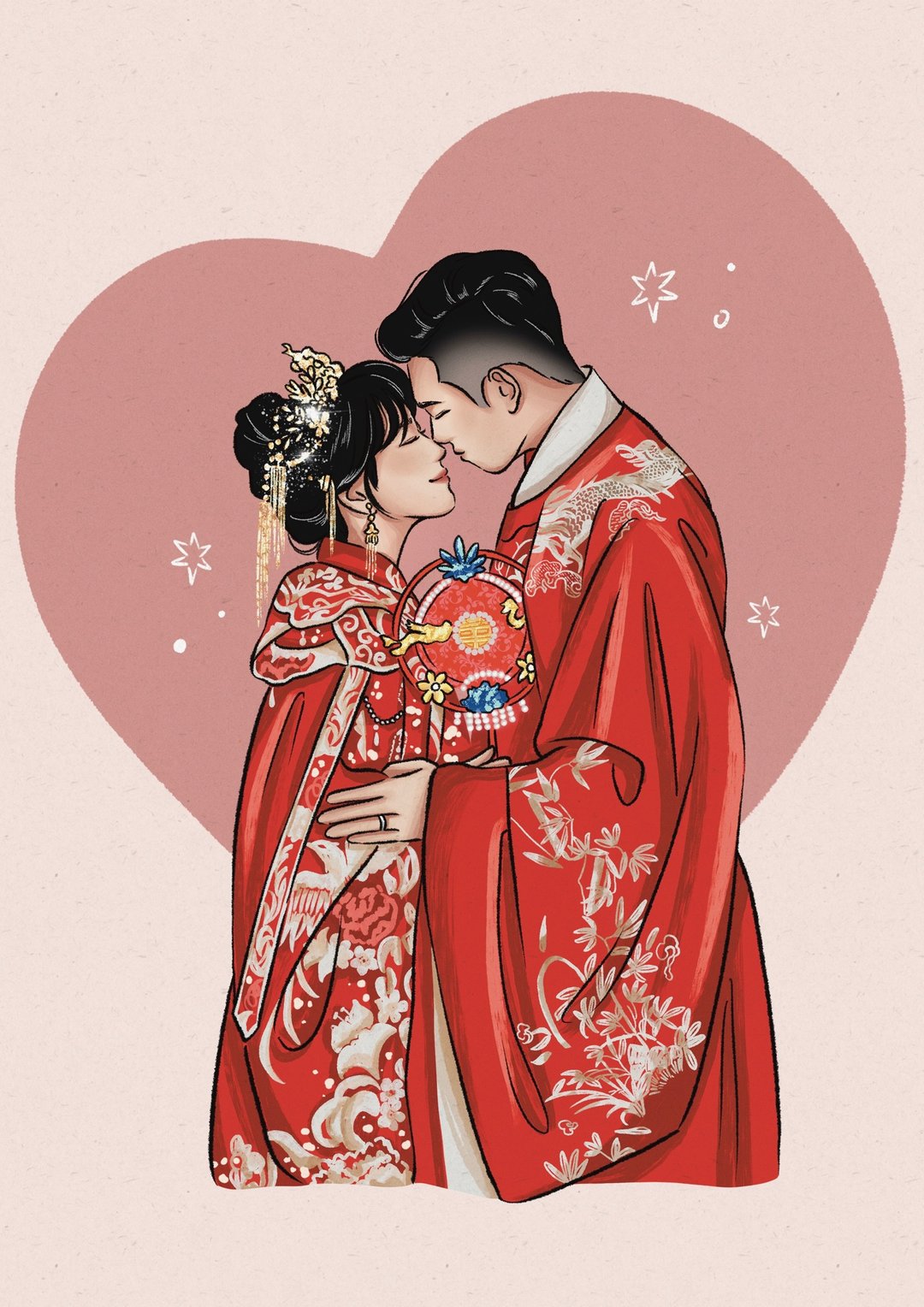 【定制化婚纱似颜绘】日系婚纱人像 电子档 - 电子手绘真人画像/绘画/插画 - 其他材质 多色