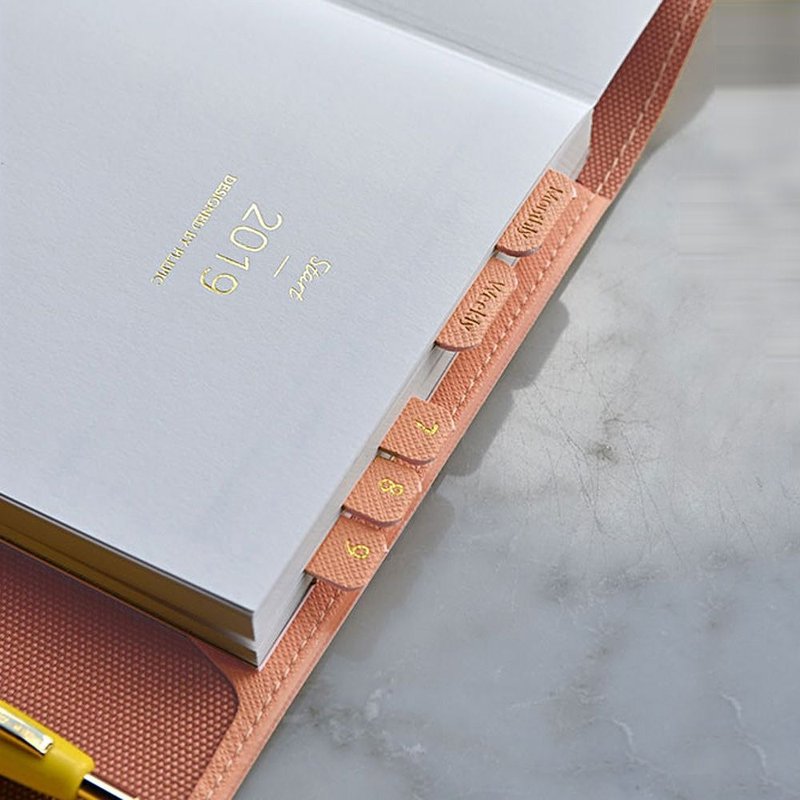 PLEPIC 马卡龙烫金皮革标签贴-蜜桃橘,PPC95444 - 便条纸/标签贴 - 人造皮革 橘色