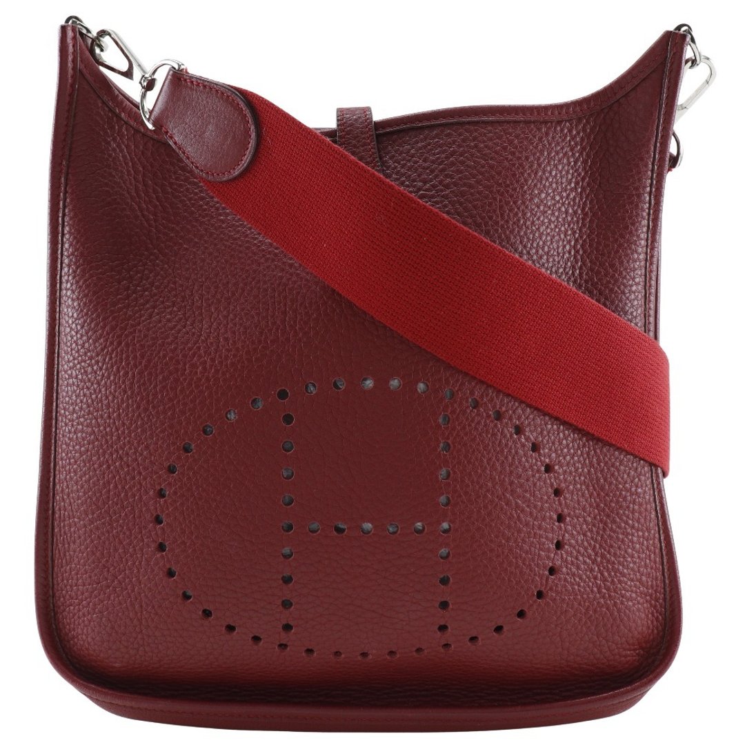 【日本直送】爱马仕 HERMES Evelyn 2PM 肩背包 Taurillon Clemence 牛皮 红色/银色五金 女仕【二手品】 - 侧背包/斜挎包 - 真皮 红色