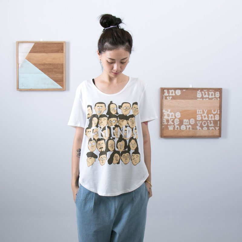 中性款T白 S017070001 - 女装 T 恤 - 棉．麻 白色