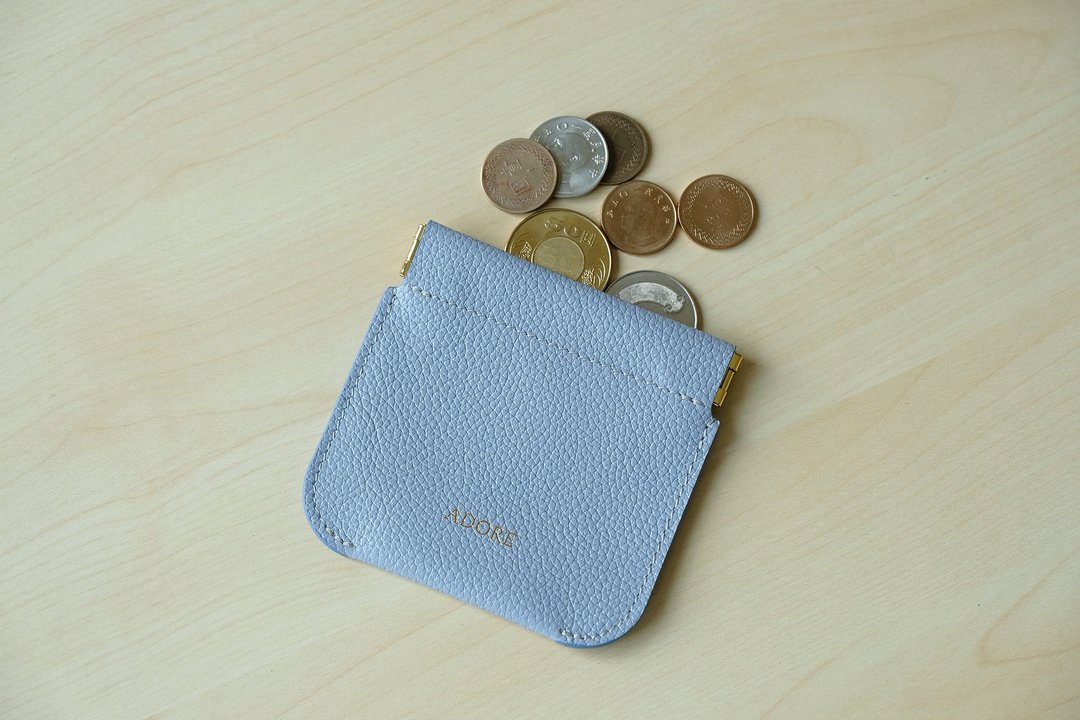 ADORE Leather coin purse (Blue) / 零錢包 / 小銭入れ - 零钱包 - 真皮 蓝色