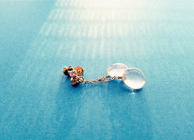 full moon pierced earrings or clip-on earrings - 耳环/耳夹 - 树脂 透明