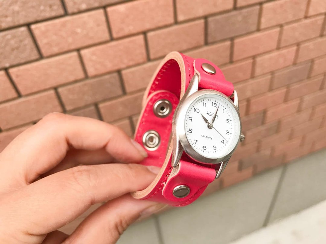 STITCH A watch that you want to wear every day Stitch Run Watch Unisex OK SRW-RRR-RS - 女表 - 真皮 红色