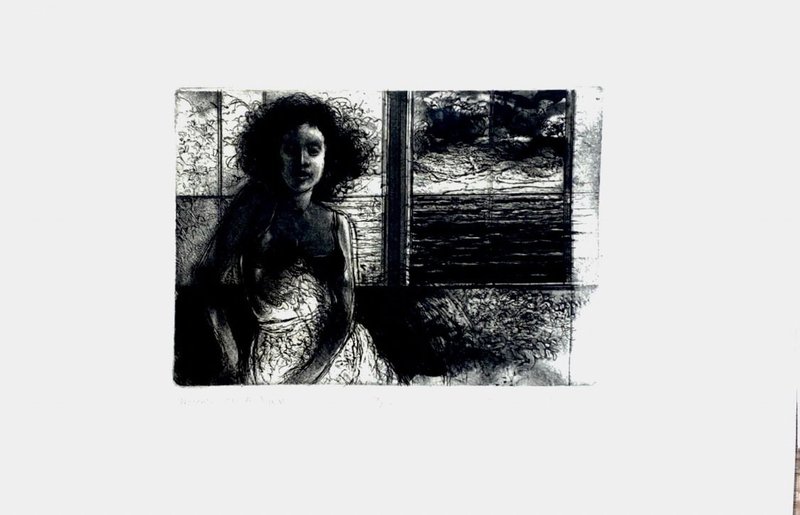 Robert B. Muirhead - 女人与景WOMAN WITH A VIEW - 签名版画 - 海报/装饰画/版画 - 纸 白色