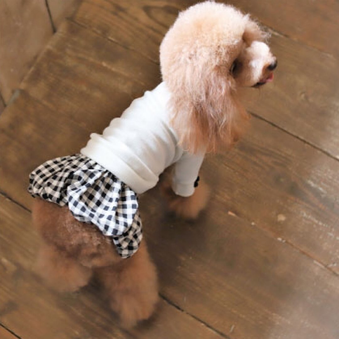 Dog clothes check balloon skirt 17AWS04 - 衣/帽 - 其他材质 