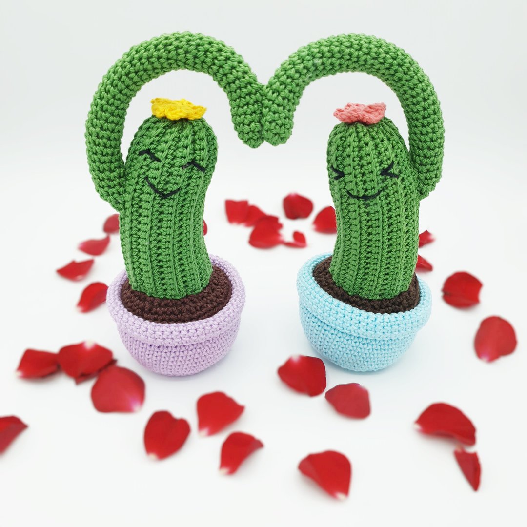 Cactus in Love | Valentine's Day Gift | Crochet Cactus PATTERN PDF - 手工艺教程/工具书 - 其他材质 