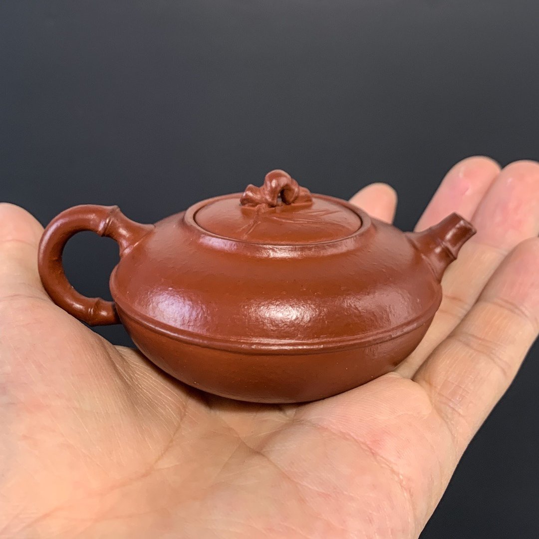 竹节小仙圆 朱泥 60cc 造型扁圆可爱 做工精细 泥料透气性好 - 茶具/茶杯 - 陶 灰色