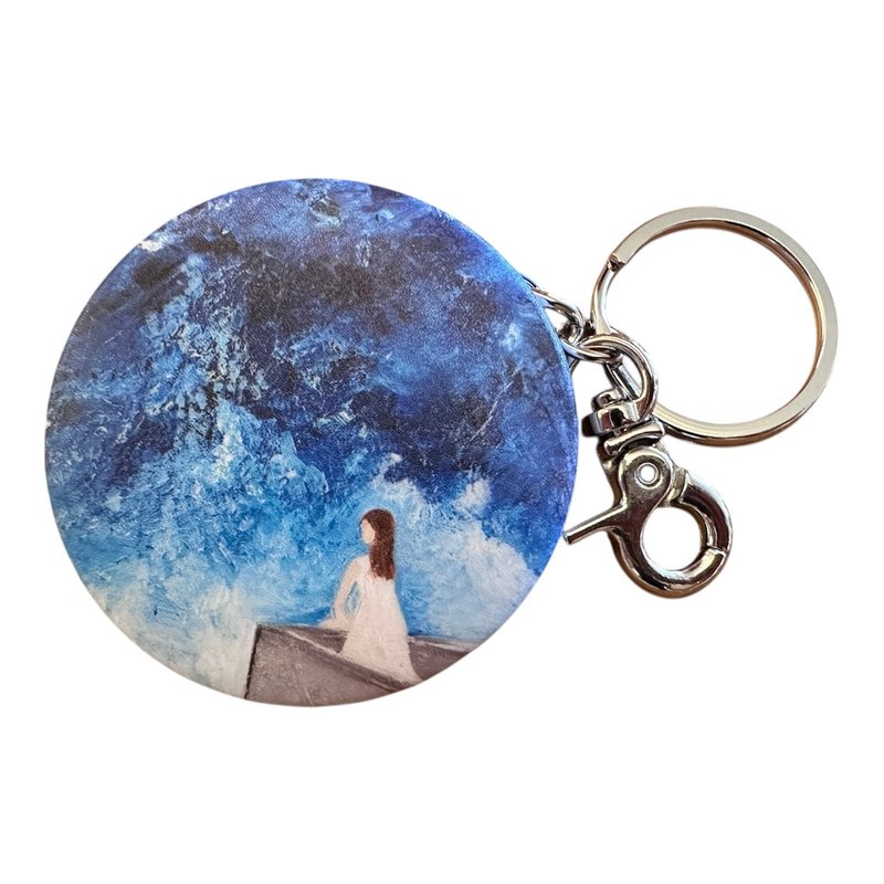 疗愈随身镜钥匙圈  疗愈小物 文创小物 随身镜吊饰 礼物推荐 - 吊饰 - 其他金属 