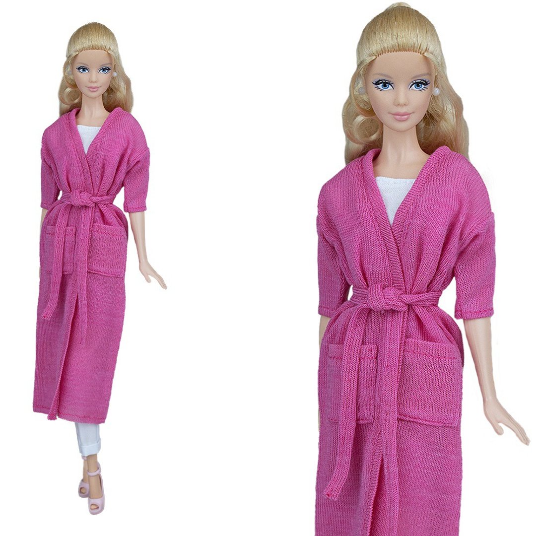ELENPRIV fuchsia cardigan+ top+ pants outfit for Barbie MTM doll 30cm 11 1/2 in - 玩具/玩偶 - 聚酯纤维 粉红色
