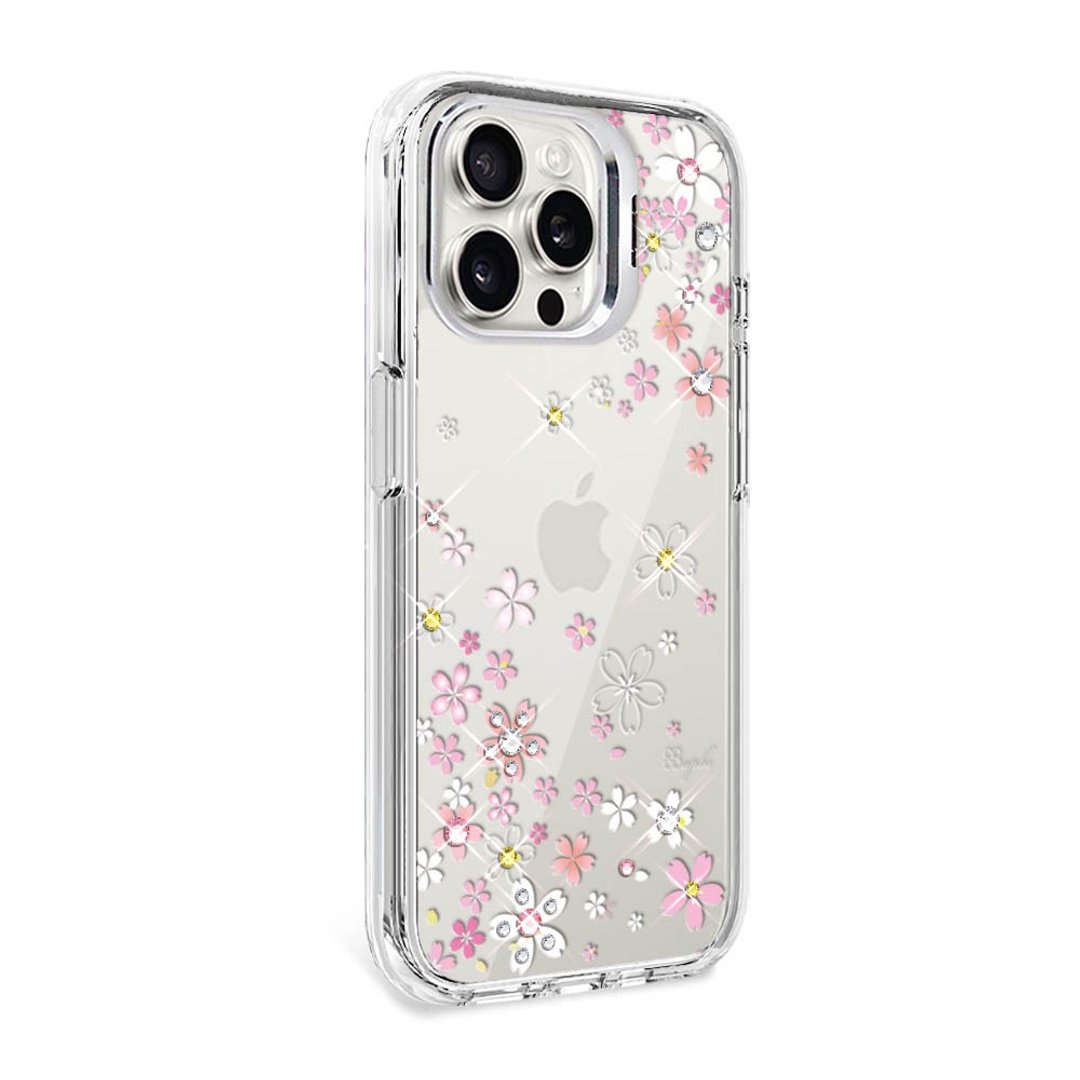 iPhone 全系列 防震双料隐形立架水晶彩钻手机壳-浪漫樱 - 手机壳/手机套 - 其他材质 多色