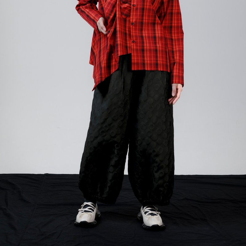 泡泡缇花气球裤 - 女装长裤 - 其他人造纤维 黑色