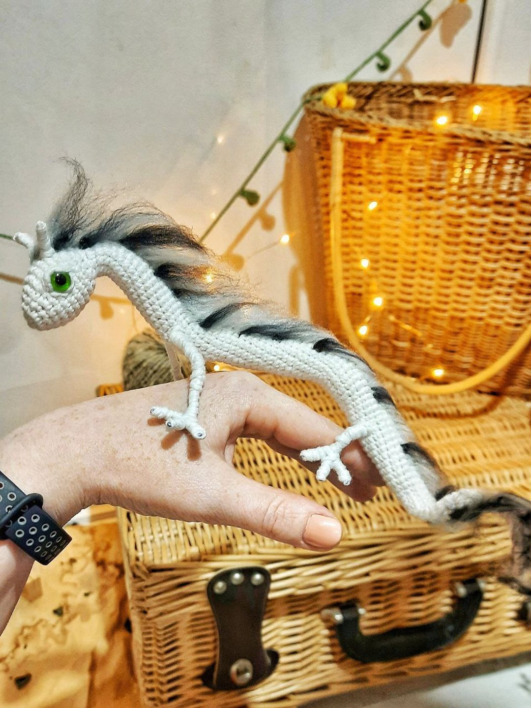 Chinese dragon interior toy original gift for a friend. - 玩偶/公仔 - 棉 银色