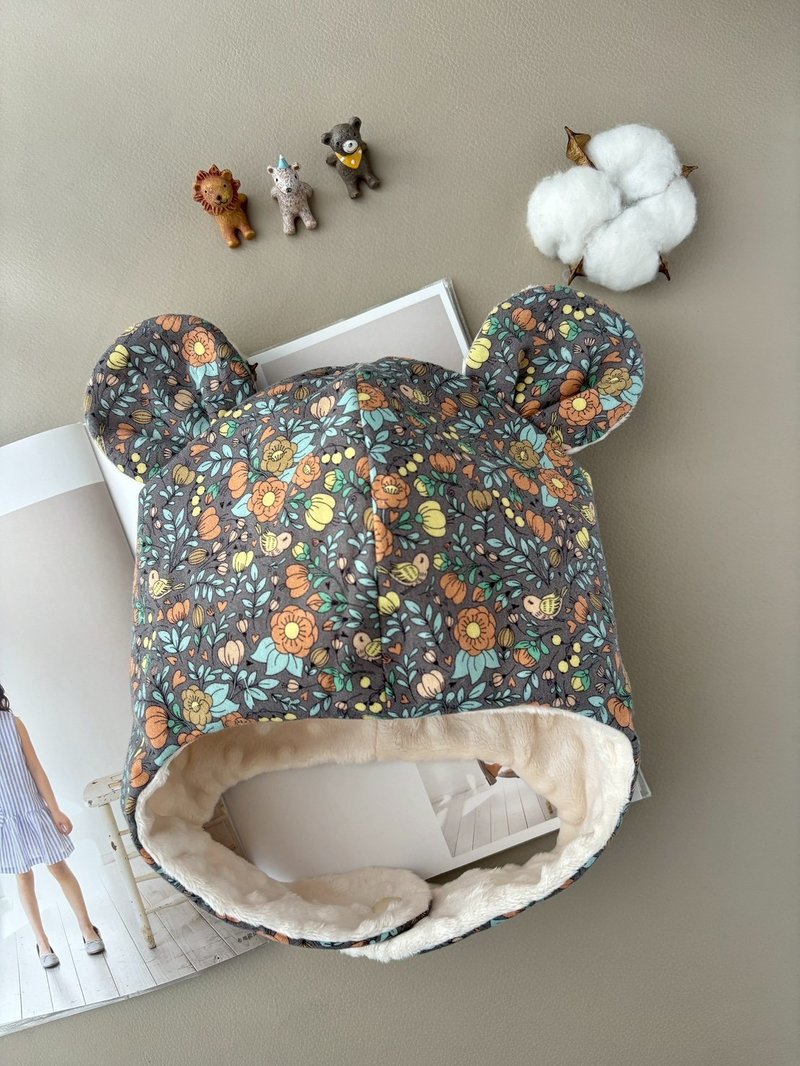 浅灰紫森林系微刷毛款  新生儿礼盒(赠礼盒) - 围嘴/口水巾 - 棉．麻 紫色