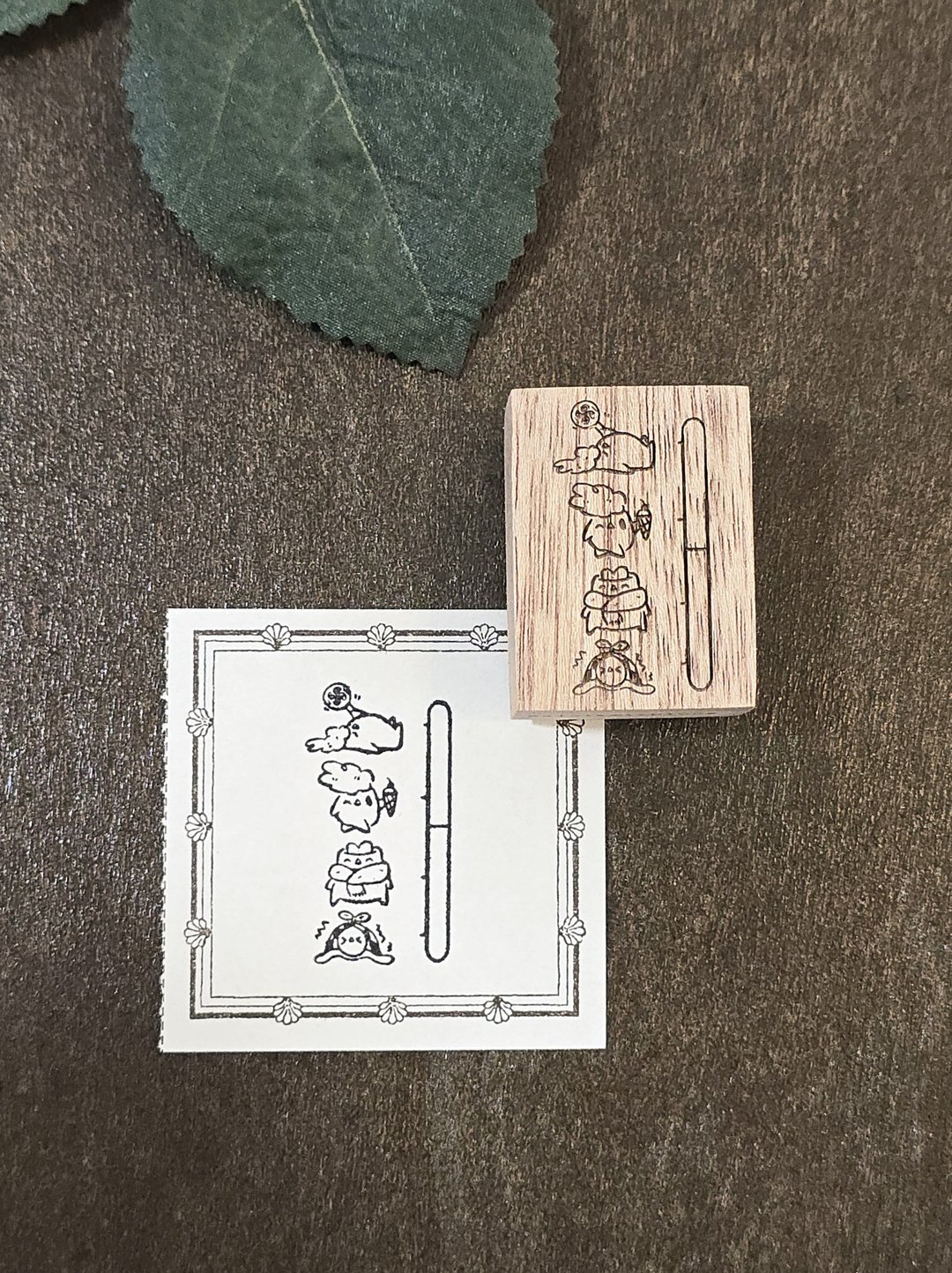 注意印章 - 便条纸/标签贴 - 木头 咖啡色